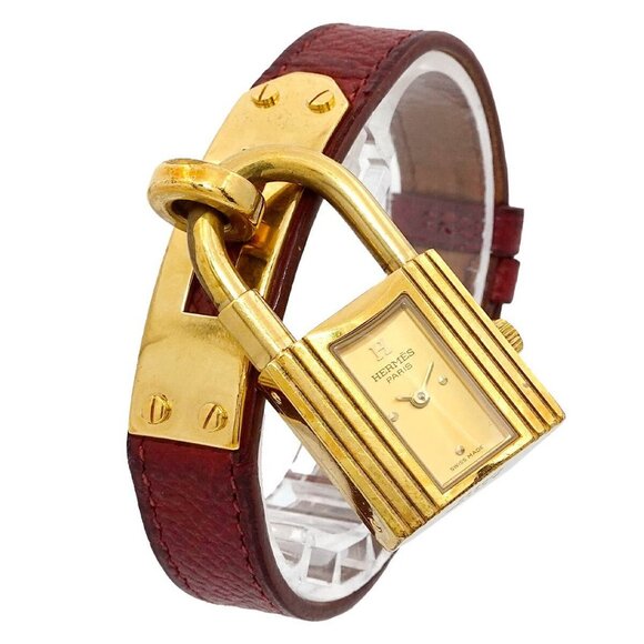 HERMES Kelly Watch Vintage Quartz Gold Dial Ladies Watch - Picture 1 of 13